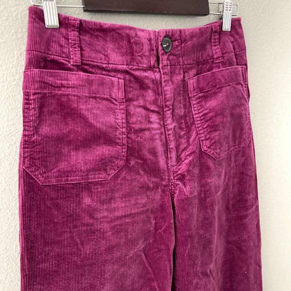 Maeve Anthropologie The Colette Crop Corduroy Wide Leg Pants - Purple - 28 - Picture 3 of 7